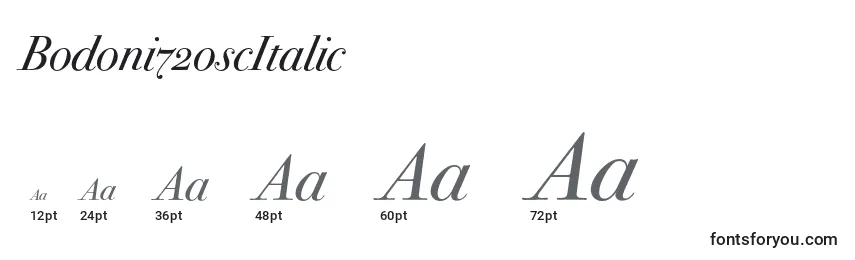 Größen der Schriftart Bodoni72oscItalic