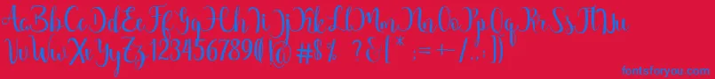 Margarita Free Font – Blue Fonts on Red Background