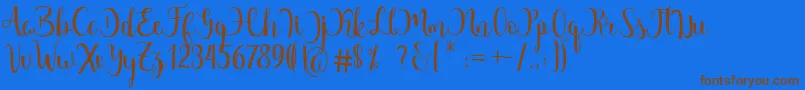 Margarita Free Font – Brown Fonts on Blue Background