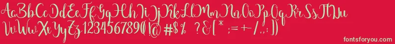Margarita Free Font – Green Fonts on Red Background