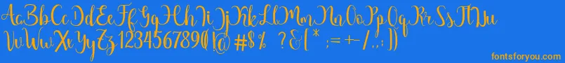 Margarita Free Font – Orange Fonts on Blue Background