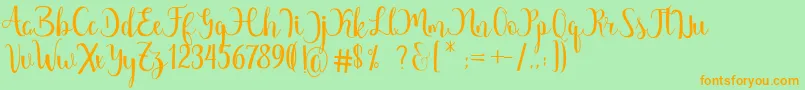 Margarita Free Font – Orange Fonts on Green Background