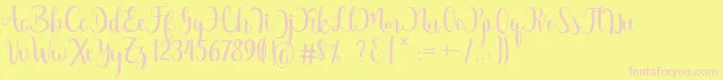 Margarita Free Font – Pink Fonts on Yellow Background