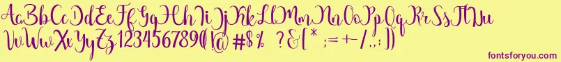 Шрифт Margarita Free – фиолетовые шрифты на жёлтом фоне