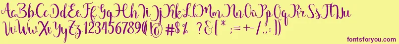 Margarita Free Font – Purple Fonts on Yellow Background