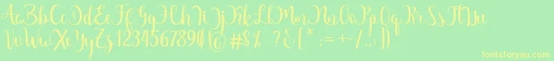 Margarita Free Font – Yellow Fonts on Green Background