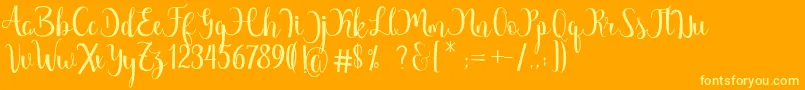 Margarita Free Font – Yellow Fonts on Orange Background
