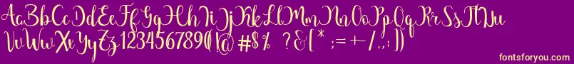 Шрифт Margarita Free – жёлтые шрифты на фиолетовом фоне