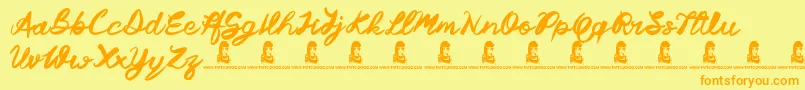 Margarita Font – Orange Fonts on Yellow Background