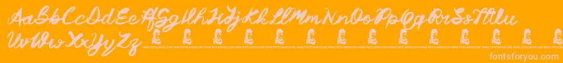 Margarita Font – Pink Fonts on Orange Background