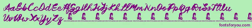 Margarita Font – Purple Fonts on Green Background