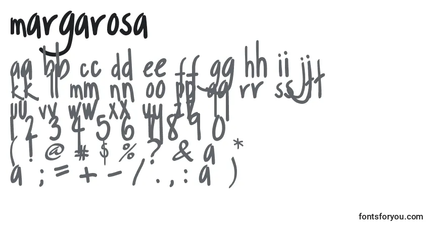 Шрифт Margarosa (133582) – алфавит, цифры, специальные символы