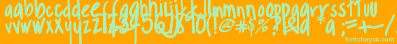 Margarosa Font – Green Fonts on Orange Background