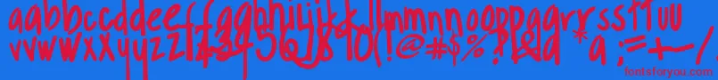 Margarosa-fontti – punaiset fontit sinisellä taustalla