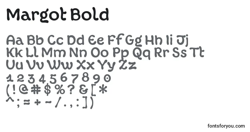 Fuente Margot Bold - alfabeto, números, caracteres especiales