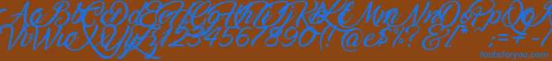 Marguerite Font – Blue Fonts on Brown Background