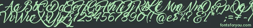 Marguerite Font – Green Fonts on Black Background