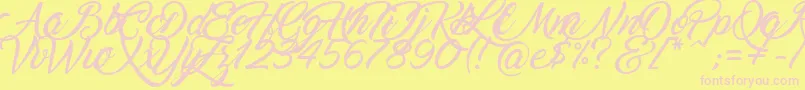 Marguerite Font – Pink Fonts on Yellow Background