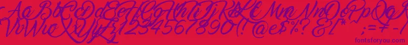 Marguerite Font – Purple Fonts on Red Background