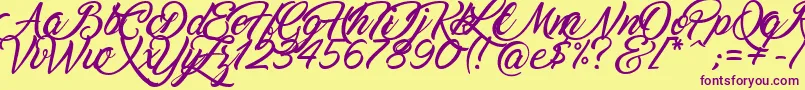 Marguerite Font – Purple Fonts on Yellow Background