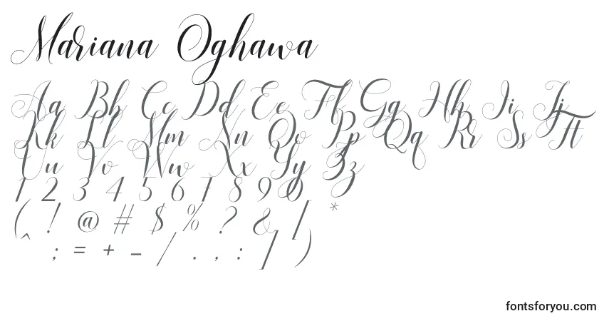 A fonte Mariana Oghawa – alfabeto, números, caracteres especiais