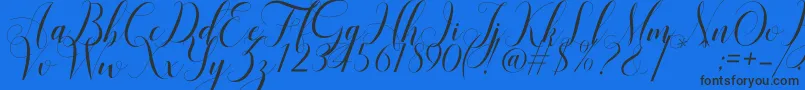 Mariana Oghawa Font – Black Fonts on Blue Background