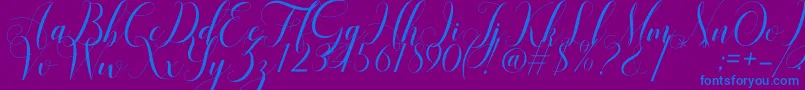 Mariana Oghawa Font – Blue Fonts on Purple Background