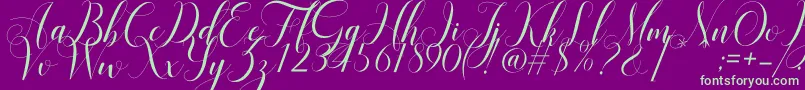 Mariana Oghawa Font – Green Fonts on Purple Background