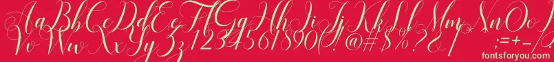 Mariana Oghawa Font – Green Fonts on Red Background