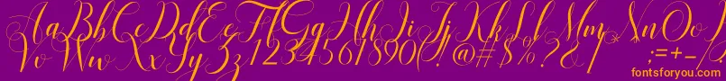 Mariana Oghawa-Schriftart – Orangefarbene Schriften auf violettem Hintergrund