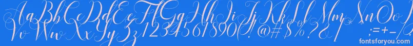 Mariana Oghawa Font – Pink Fonts on Blue Background