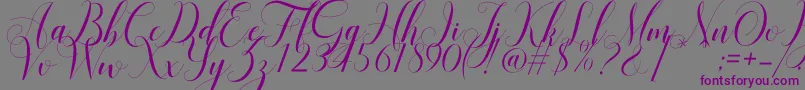 Mariana Oghawa-Schriftart – Violette Schriften auf grauem Hintergrund