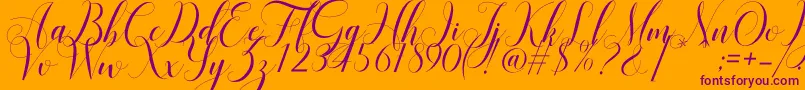 Mariana Oghawa Font – Purple Fonts on Orange Background