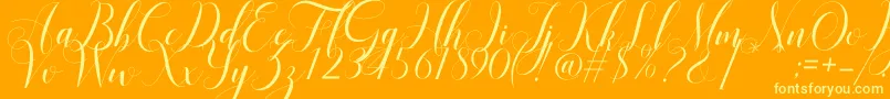 Mariana Oghawa Font – Yellow Fonts on Orange Background