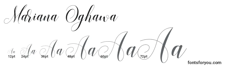 Размеры шрифта Mariana Oghawa