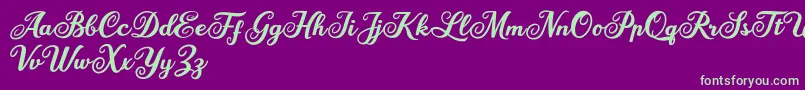 Mariane Lusia Font – Green Fonts on Purple Background