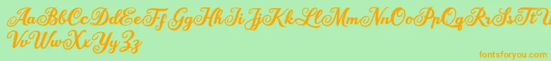 Mariane Lusia Font – Orange Fonts on Green Background