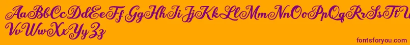 Mariane Lusia Font – Purple Fonts on Orange Background