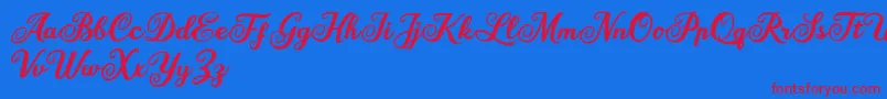 Mariane Lusia Font – Red Fonts on Blue Background