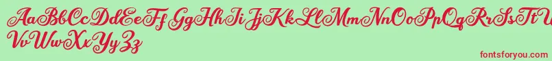 Mariane Lusia Font – Red Fonts on Green Background