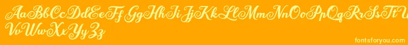 Mariane Lusia Font – Yellow Fonts on Orange Background