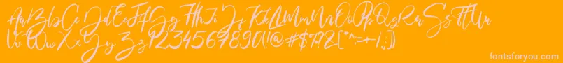 MariaRoseRegular-Schriftart – Rosa Schriften auf orangefarbenem Hintergrund