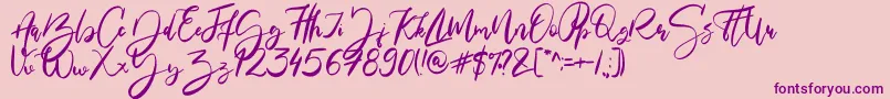 MariaRoseRegular Font – Purple Fonts on Pink Background
