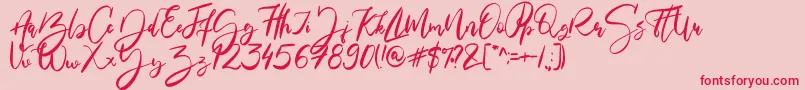 MariaRoseRegular Font – Red Fonts on Pink Background