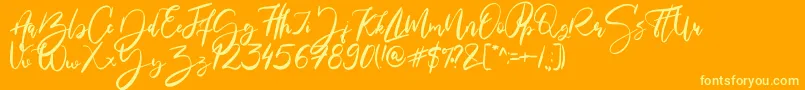 MariaRoseRegular Font – Yellow Fonts on Orange Background