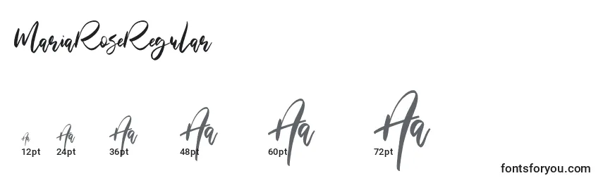 Größen der Schriftart MariaRoseRegular