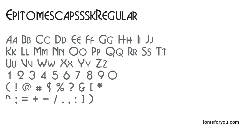 EpitomescapssskRegular-fontti – aakkoset, numerot, erikoismerkit