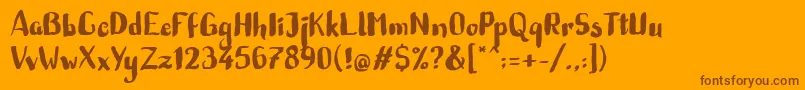 Marie Bella Font – Brown Fonts on Orange Background