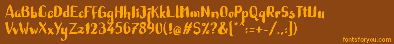 Marie Bella Font – Orange Fonts on Brown Background