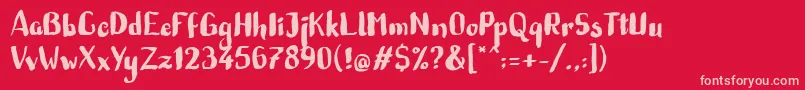 Marie Bella Font – Pink Fonts on Red Background